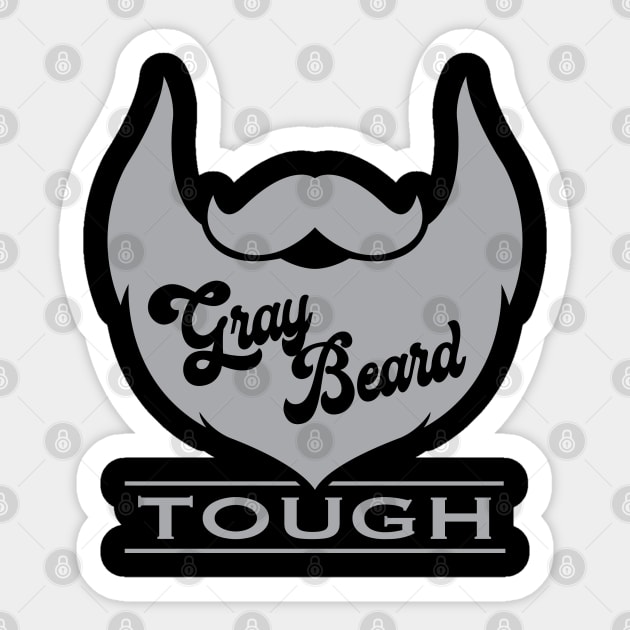 Gray Beard Tough Sticker by DesignWise